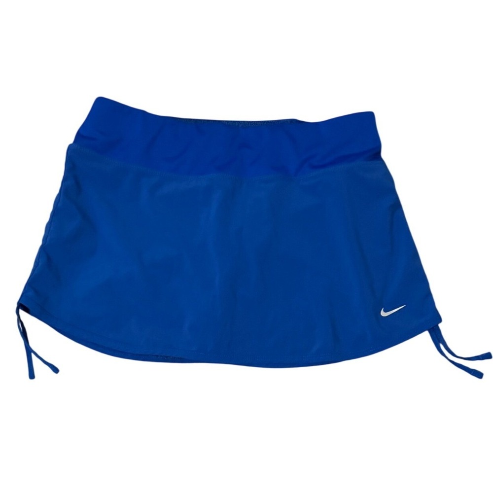 Nike Dri-FIT Women Royal Blue Running Skort Side Ties Rear Zip Pocket Small